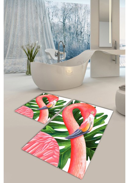 Yıkanabilir Kaymaz Dot Taban 2'li Banyo Paspası ( 50CM x 60CM - 60CM x 100CM) MND1004