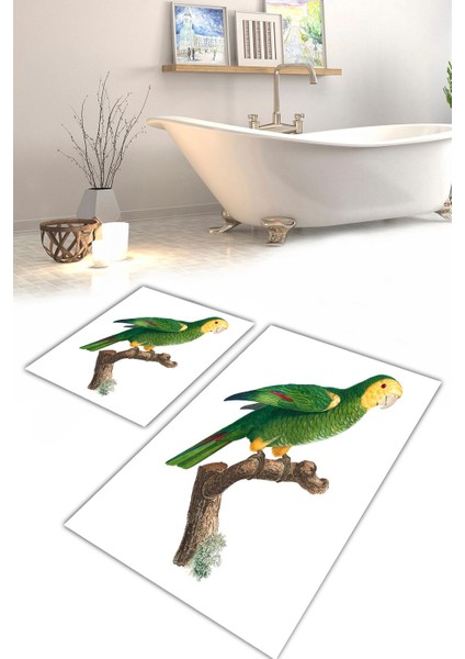 Yıkanabilir Kaymaz Dot Taban 2'li Banyo Paspası ( 50CM x 60CM - 60CM x 100CM) MNP1126