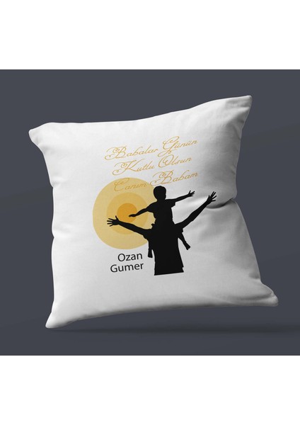 Kişiye Özel Babalar Günün Kutlu Olsun 13 Tema Saten Kare Yastık