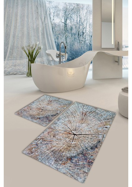 Yıkanabilir Kaymaz Dot Taban 2'li Banyo Paspası ( 50CM x 60CM - 60CM x 100CM) MNP1041