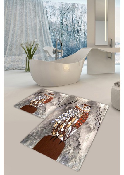 Yıkanabilir Kaymaz Dot Taban 2'li Banyo Paspası ( 50CM x 60CM - 60CM x 100CM) MNP1056