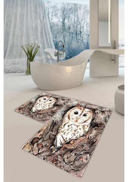 Yıkanabilir Kaymaz Dot Taban 2'li Banyo Paspası ( 50CM x 60CM - 60CM x 100CM) MNP1058