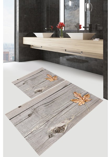 Yıkanabilir Kaymaz Dot Taban 2'li Banyo Paspası ( 50CM x 60CM - 60CM x 100CM) MNP1105