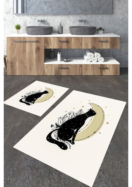 Yıkanabilir Kaymaz Dot Taban 2'li Banyo Paspası ( 50CM x 60CM - 60CM x 100CM) MNP1155
