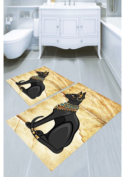 Yıkanabilir Kaymaz Dot Taban 2'li Banyo Paspası ( 50CM x 60CM - 60CM x 100CM) MNP1156