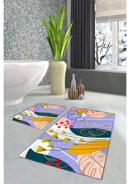 Yıkanabilir Kaymaz Dot Taban 2'li Banyo Paspası ( 50CM x 60CM - 60CM x 100CM) MNP1169