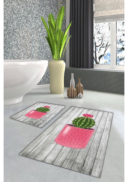 Yıkanabilir Kaymaz Dot Taban 2'li Banyo Paspası ( 50CM x 60CM - 60CM x 100CM) MNP1174