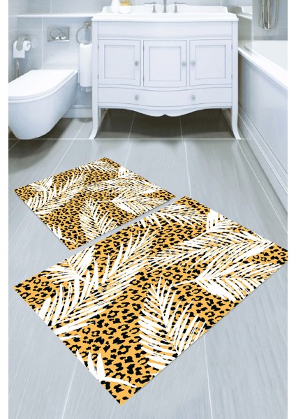 Yıkanabilir Kaymaz Dot Taban 2'li Banyo Paspası ( 50CM x 60CM - 60CM x 100CM) MNP1176