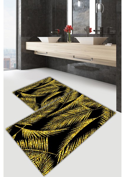 Yıkanabilir Kaymaz Dot Taban 2'li Banyo Paspası ( 50CM x 60CM - 60CM x 100CM) MNP1178