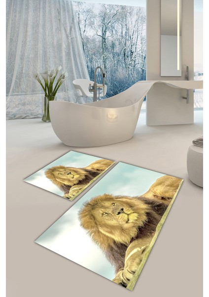 Yıkanabilir Kaymaz Dot Taban 2'li Banyo Paspası ( 50CM x 60CM - 60CM x 100CM) MNP1091