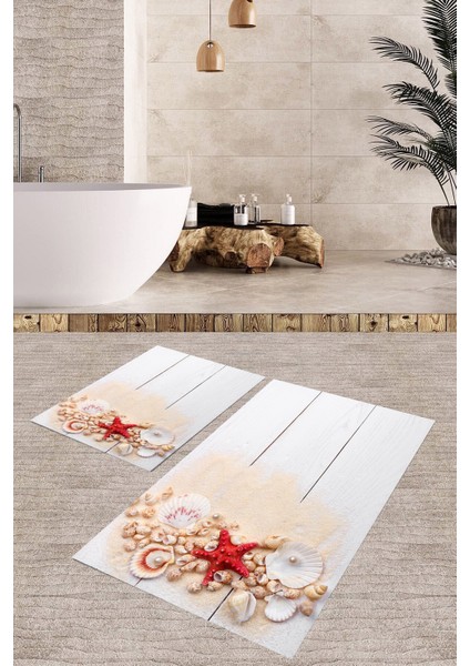 Yıkanabilir Kaymaz Dot Taban 2'li Banyo Paspası ( 50CM x 60CM - 60CM x 100CM) MNP1162