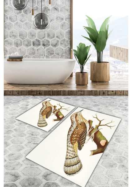 Yıkanabilir Kaymaz Dot Taban 2'li Banyo Paspası ( 50CM x 60CM - 60CM x 100CM) MNP1122