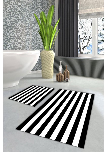 Yıkanabilir Kaymaz Dot Taban 2'li Banyo Paspası ( 50CM x 60CM - 60CM x 100CM) MNP1127