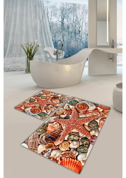 Yıkanabilir Kaymaz Dot Taban 2'li Banyo Paspası ( 50CM x 60CM - 60CM x 100CM) MNP1020