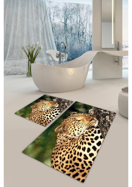Yıkanabilir Kaymaz Dot Taban 2'li Banyo Paspası ( 50CM x 60CM - 60CM x 100CM) MNP1037