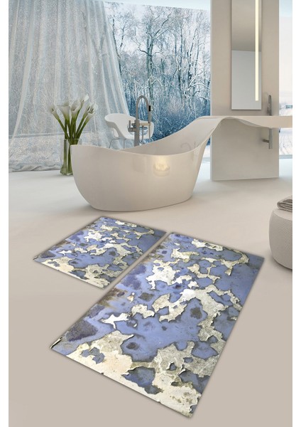 Yıkanabilir Kaymaz Dot Taban 2'li Banyo Paspası ( 50CM x 60CM - 60CM x 100CM) MNP1038