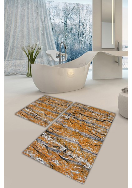 Yıkanabilir Kaymaz Dot Taban 2'li Banyo Paspası ( 50CM x 60CM - 60CM x 100CM) MNP1040