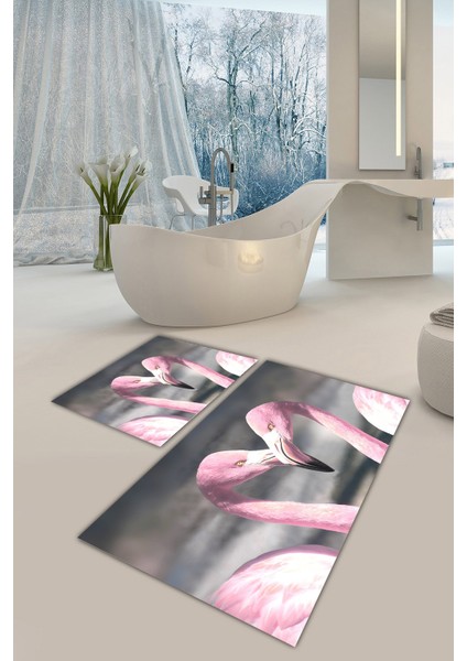 Yıkanabilir Kaymaz Dot Taban 2'li Banyo Paspası ( 50CM x 60CM - 60CM x 100CM) MNP1073