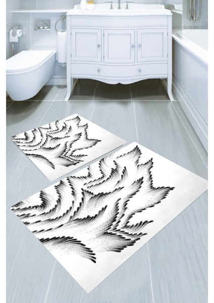 Yıkanabilir Kaymaz Dot Taban 2'li Banyo Paspası ( 50CM x 60CM - 60CM x 100CM) MNP1147
