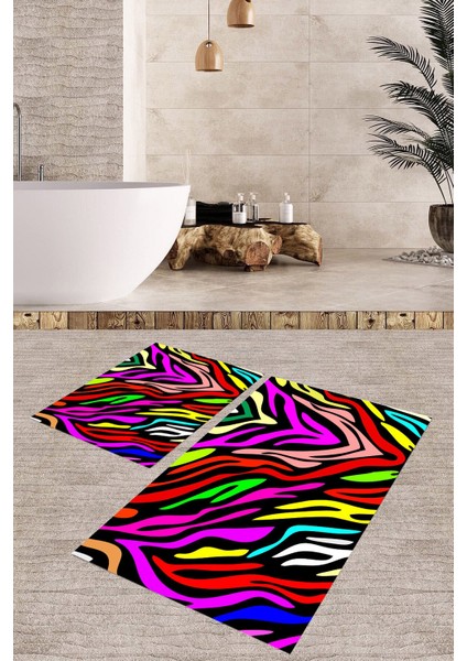 Yıkanabilir Kaymaz Dot Taban 2'li Banyo Paspası ( 50CM x 60CM - 60CM x 100CM) MNP1182