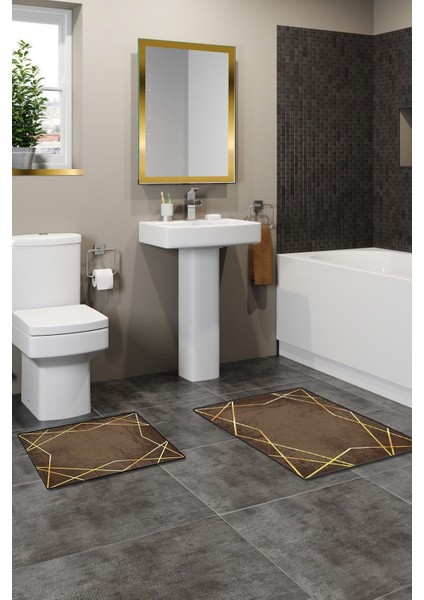 Yıkanabilir Kaymaz Dot Taban 2'li Banyo Paspası ( 50CM x 60CM - 60CM x 100CM) MNP3084