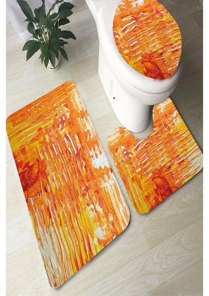 Yıkanabilir Kaymaz Dot Taban 3'lü Klozet Takımı (60CM x 100CM - 55CM x 60CM - 47CM x 50CM) MNKZ6058
