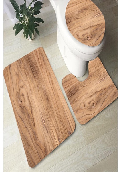 Yıkanabilir Kaymaz Dot Taban 3'lü Klozet Takımı (60CM x 100CM - 55CM x 60CM - 47CM x 50CM) MNKZ6061