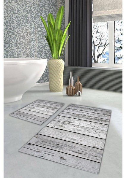 Yıkanabilir Kaymaz Dot Taban 2'li Banyo Paspası ( 50CM x 60CM - 60CM x 100CM) MNP1158