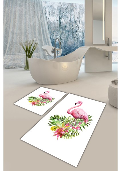 Yıkanabilir Kaymaz Dot Taban 2'li Banyo Paspası ( 50CM x 60CM - 60CM x 100CM) MNP1002