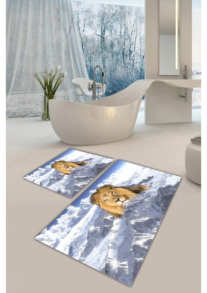 Yıkanabilir Kaymaz Dot Taban 2'li Banyo Paspası ( 50CM x 60CM - 60CM x 100CM) MNP1090