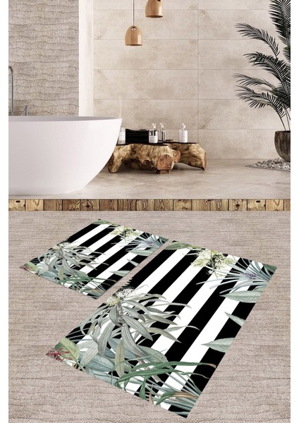 Yıkanabilir Kaymaz Dot Taban 2'li Banyo Paspası ( 50CM x 60CM - 60CM x 100CM) MNP1168