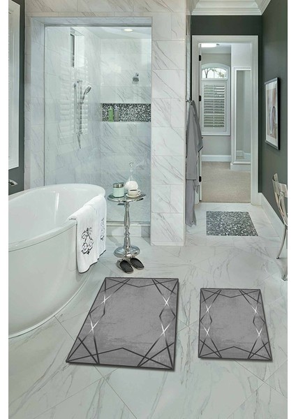 Yıkanabilir Kaymaz Dot Taban 2'li Banyo Paspası ( 50CM x 60CM - 60CM x 100CM) MNP3081