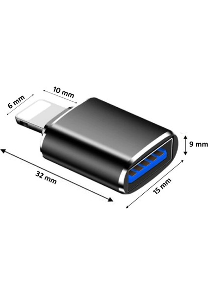 IPH35LIGHTNING To USB 3.0 Çevirici Mini Metal Otg Dönüştürücü