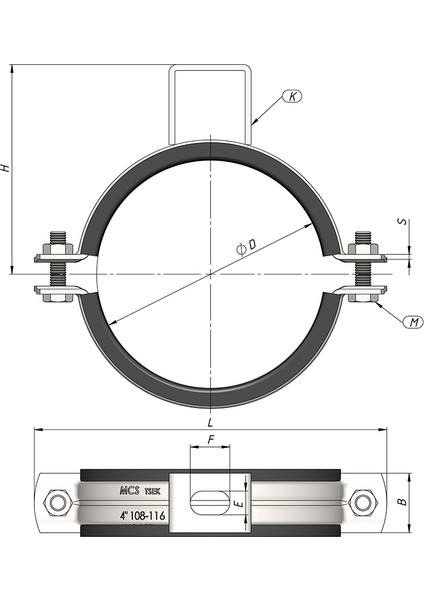 Zımpex 2 ½” 75-84 mm Ağır Yük Kafalı Kelepçe (20 Adet)