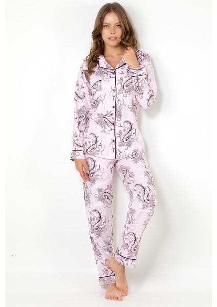 Cherry Rot Uzun Kollu Kadın Pijama Takımı modelleri