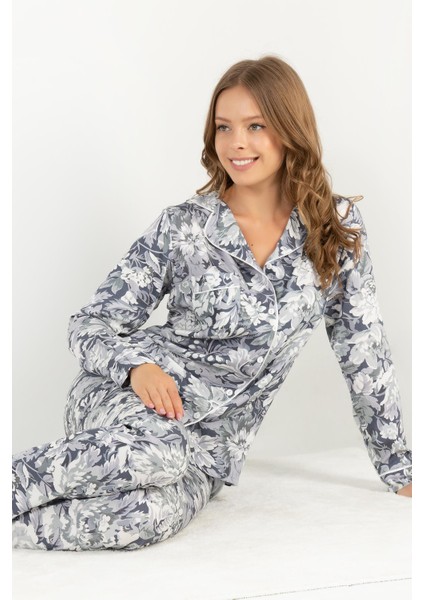 Mist Flower Uzun Kollu Kadın Pijama Takımı