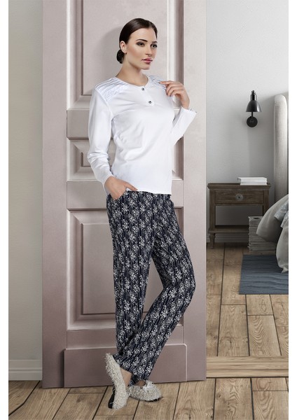 White-Black Kadın Pijama Takımı