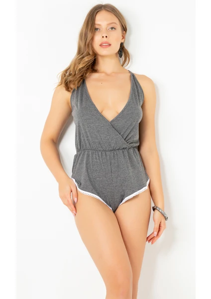 Pamuklu Şortlu Tulum Pijama