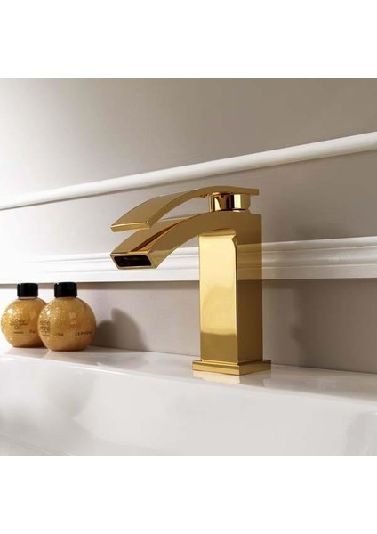Porcelanosa-Noken Imagıne Lavabo Bataryası - Altın Renk
