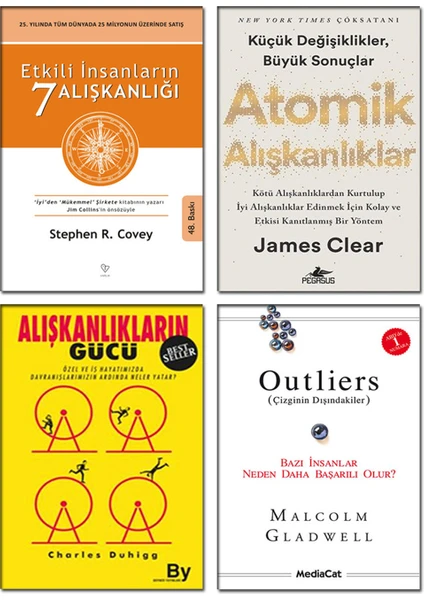 Etkili İnsanların 7 Alışkanlığı - Atomik Alışkanlıklar - Alışkanlıkların Gücü - Outliers - 4 Kitap