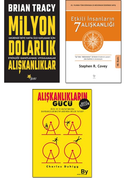 Alışkanlıkların Gücü - Milyon Dolarlık Alışkanlıklar - Etkili İnsanların 7 Alışkanlığı - 3 Kitap