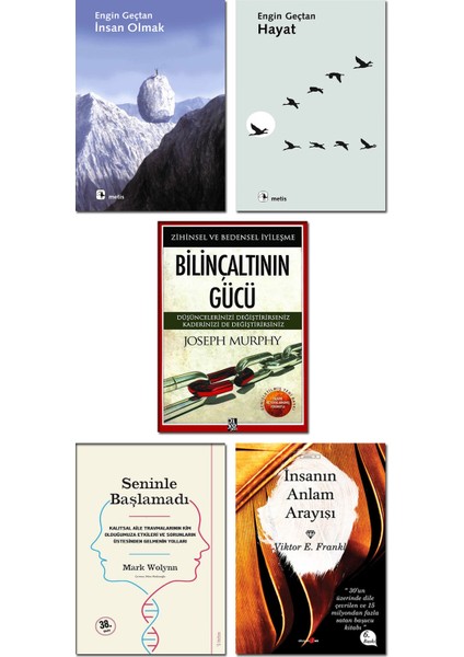 Hayat Engin Geçtan - İnsan Olmak - Bilinçaltının Gücü - Seninle Başlamadı + İnsan'ın Anlam Arayışı - 5 Kitap