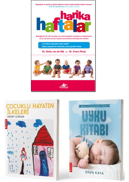 Harika Haftalar / Dr. Hetty Van De Rijt + Çocuklu Hayatın Ilkeleri / Demet Ilıkkan + Uyku Kitabı / Eren Kaya - 3 Kitap Set Bebek Gelişimi Bakımı