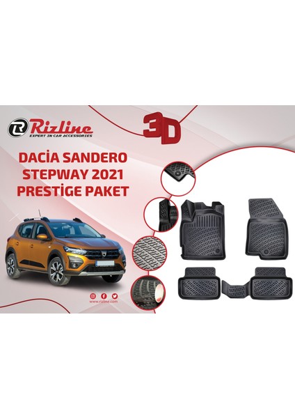 Dacia Sandero Stepway 2021 Prestige Paket 3D Paspas