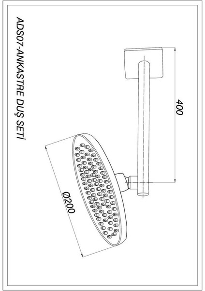Ankastre Duş Başlığı ADS07