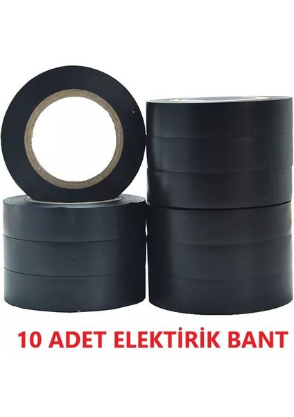 Izole Elektrik Bandı Siyah 0,13MM * 19MM (10 Adet)