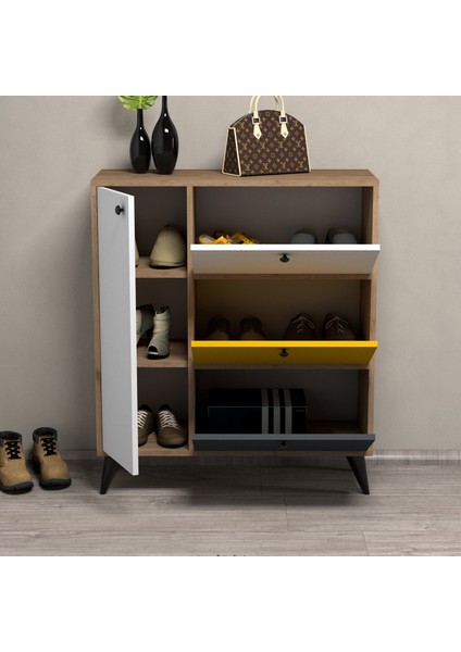 Bella 1804 Ayakkabılık 6 Raflı 4 Kapaklı COLORFUL9625388000073