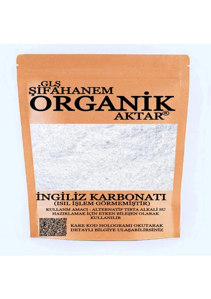 GLŞ Şifahanem Organik Aktar Ingiliz Karbonatı 1 kg   Isıl Işlem Görmemiş