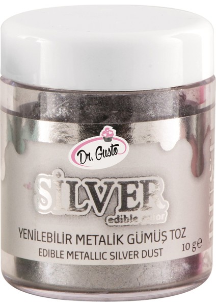 Yenilebilir Metalik Toz Gıda Boyası Gümüş 10 gr