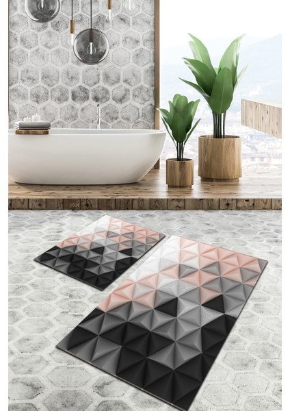 Banyo Paspası, Klozet Takımı, Yıkanabilir Halı, Kaymaz Taban Halı, Halı